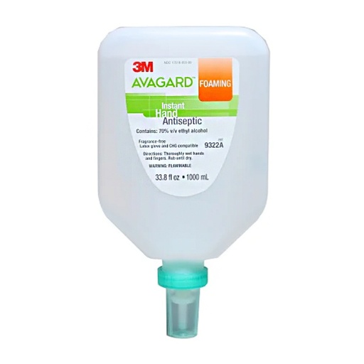 [MMM-9322A] Hand Sanitizer 3M™ Avagard™ 1,000 mL Ethyl Alcohol Foaming Pump Bottle