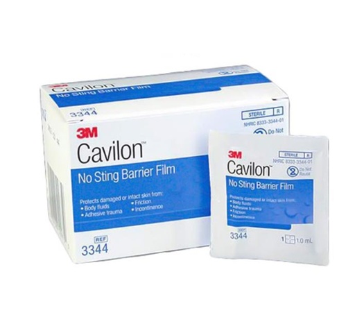 [MMM-3344] Skin Barrier Wipe 3M™ Cavilon™ No Sting 35 to 65% Strength Hexamethyldisiloxane / Isooctane / Acrylate Terpolymer / Polyphenylmethylsiloxane Individual Packet Sterile