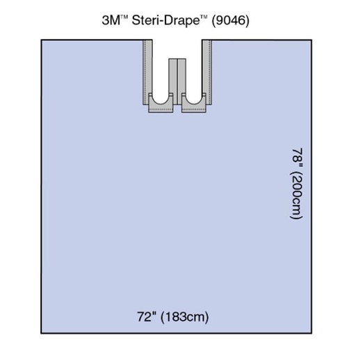 [MMM-9046] Surgical Drape 3M™ Steri-Drape™ Bilateral Split Sheet 72 W X 78 L Inch Sterile