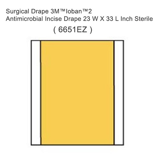[MMM-6651EZ] Surgical Drape 3M™Ioban™2 Antimicrobial Incise Drape 23 W X 33 L Inch Sterile