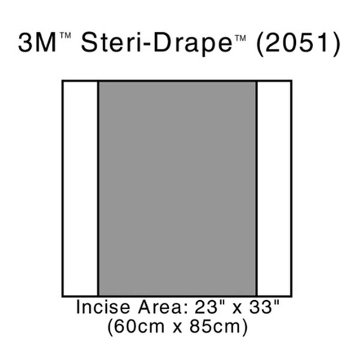 [MMM-2051] Surgical Drape 3M™ Steri-Drape™ 2 Incise Drape 23 W X 33 L Inch Sterile